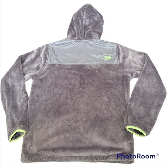 The North Face Oso gray plush feece zippered zip up hoodie jacket girls’ XL (16) - Picture 2 of 5